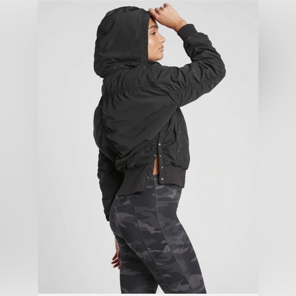 Athleta Women's Classic Black Bomber Jacket - Picture 2 of 10
